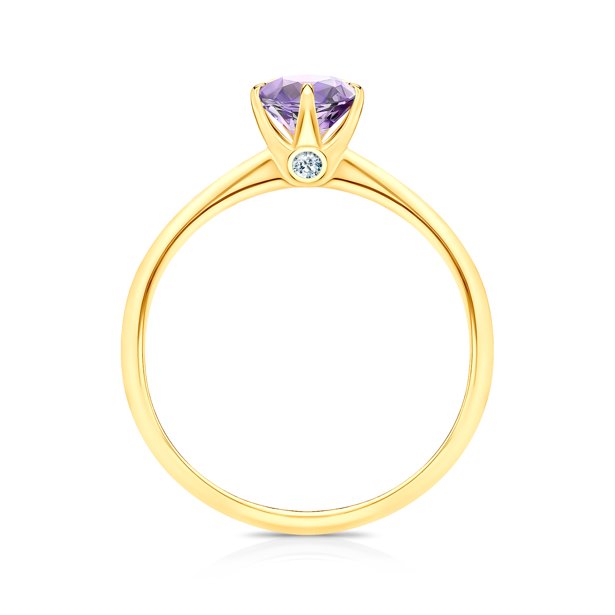 Pierścionek zaręczynowy The Journey: złoty, fioletowy szafir - 3