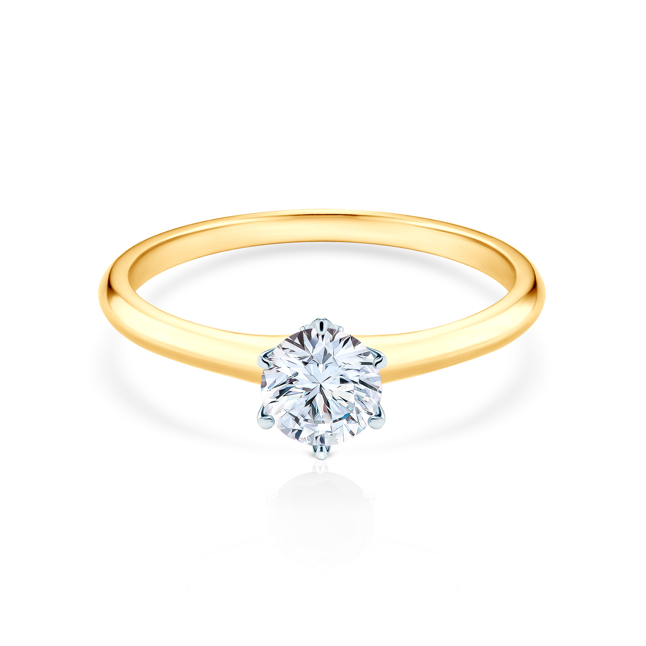 Pierścionek zaręczynowy The Journey: dwukolorowe złoto, z białym szafirem