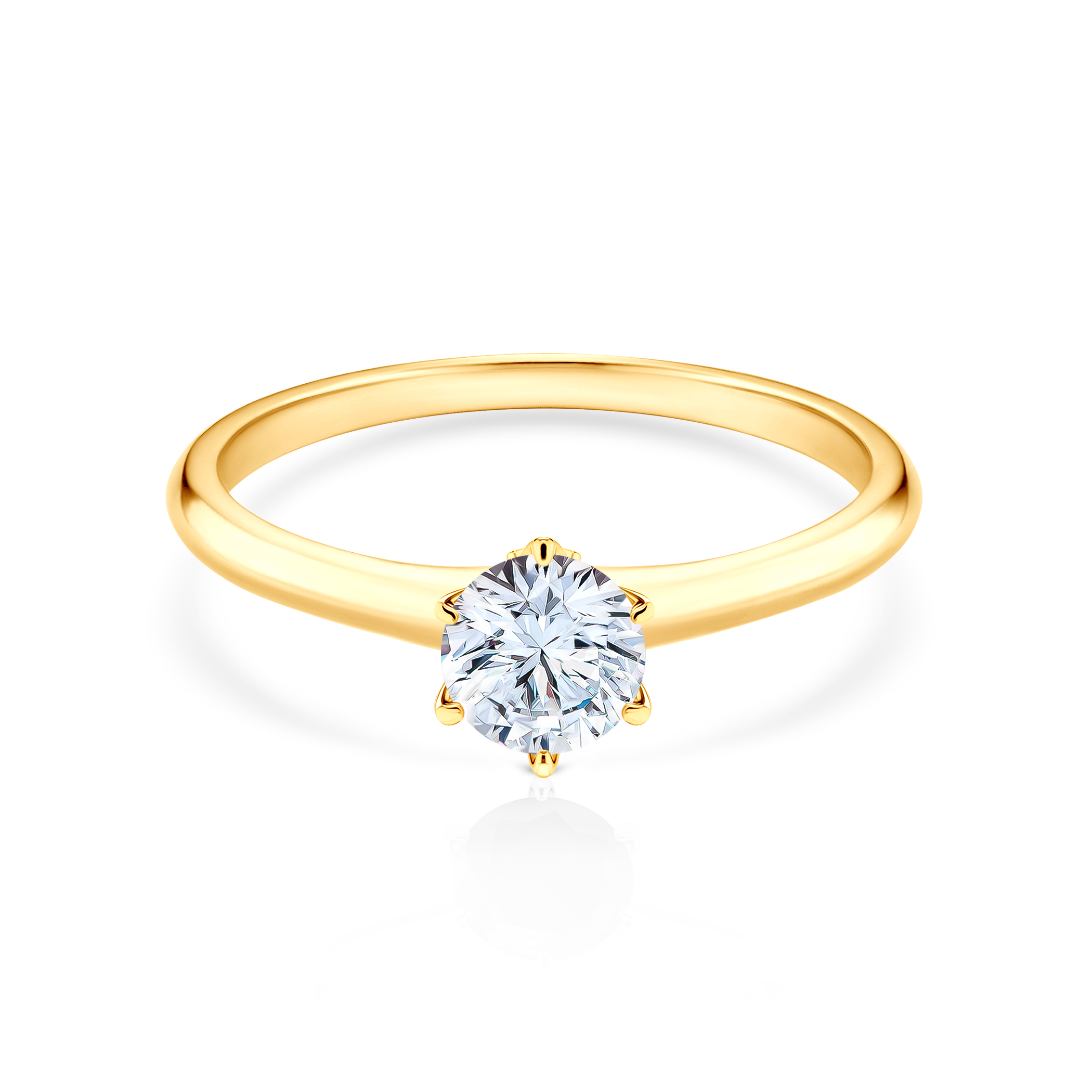 Pierścionek zaręczynowy The Journey: złoty, biały szafir