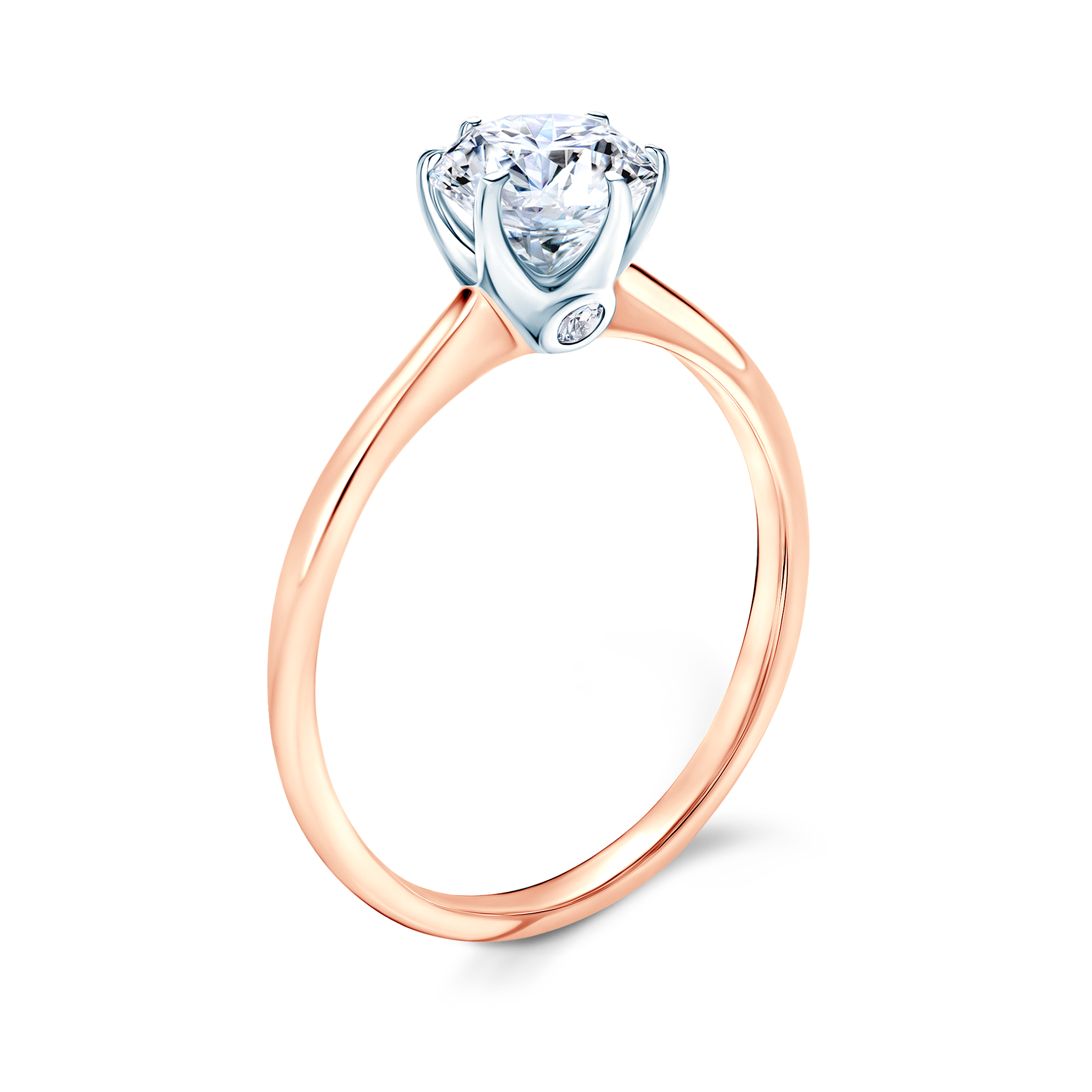 Pierścionek zaręczynowy The Journey: dwukolorowe złoto, z białym szafirem