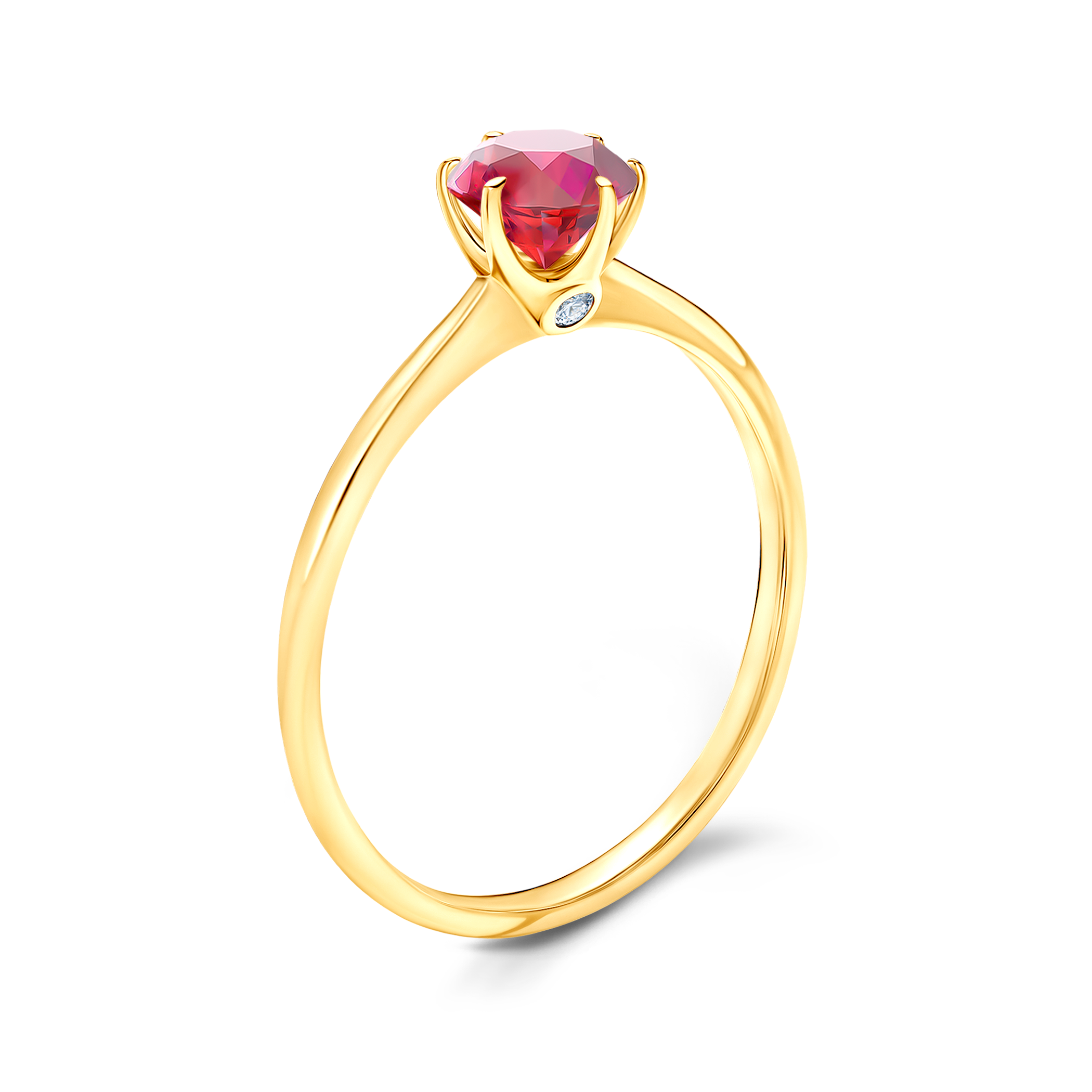 Pierścionek zaręczynowy The Journey: złoty, rubin - 4