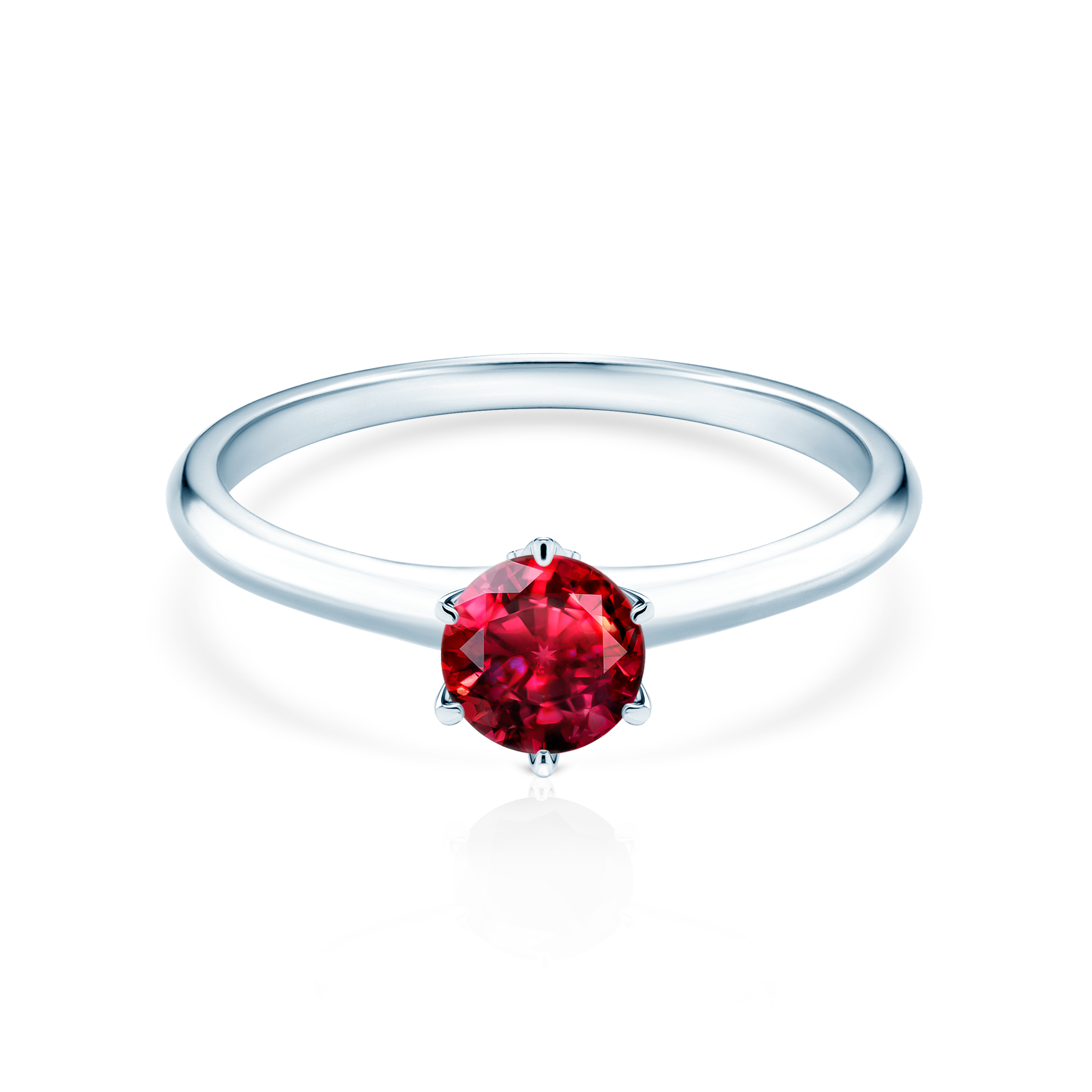 Pierścionek zaręczynowy The Journey: białe złoto, rubin