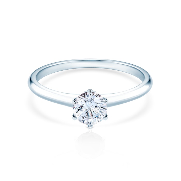 Zásnubní prsten The Journey: bílé zlato, bílý safír