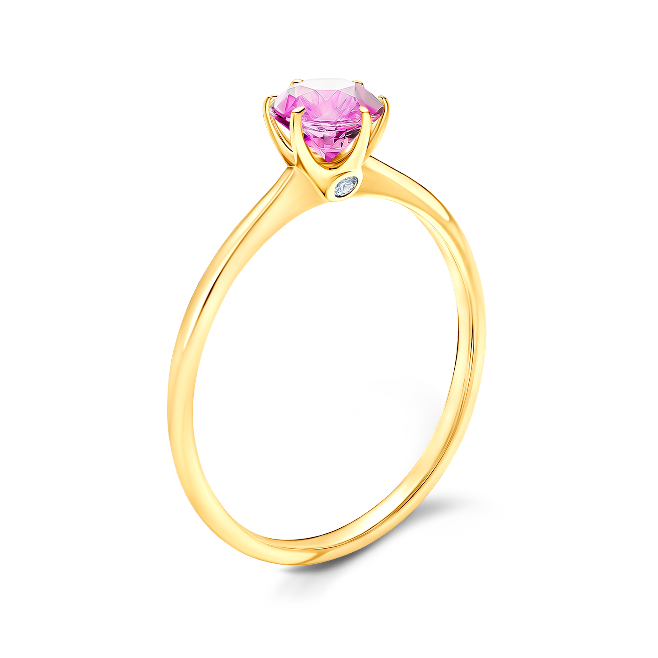 Pierścionek zaręczynowy The Journey: złoty, różowy szafir - 4