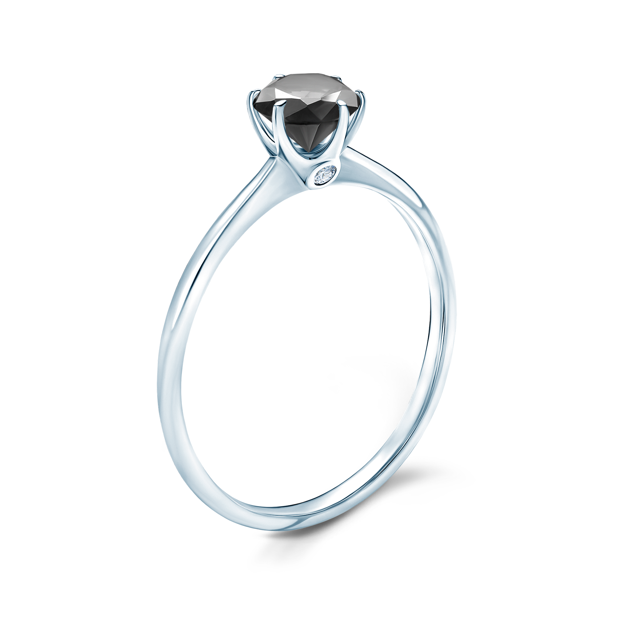 Verlobungsring The Journey: Weißgold, Schwarz Diamant