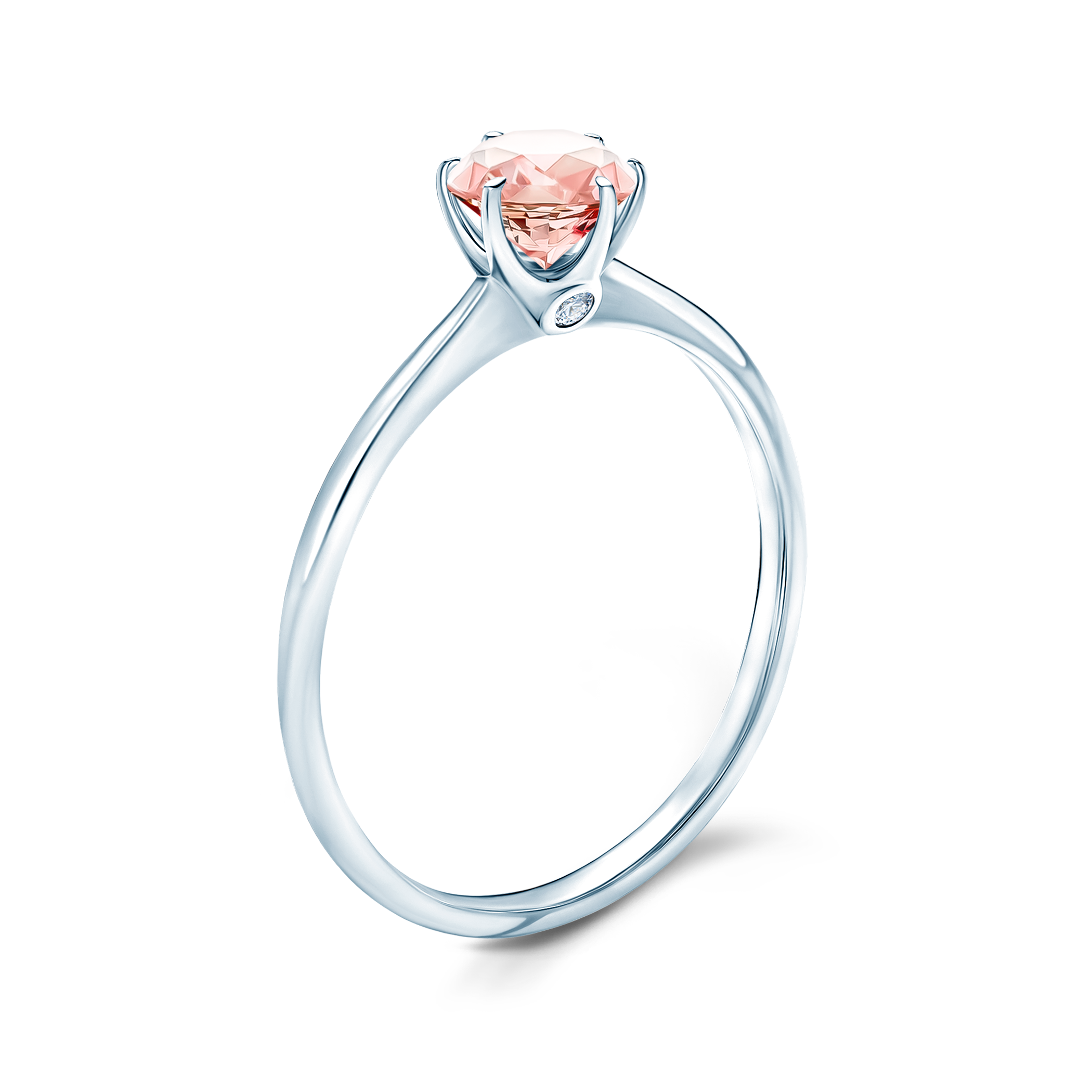 Verlobungsring The Journey: Weißgold, Morganit