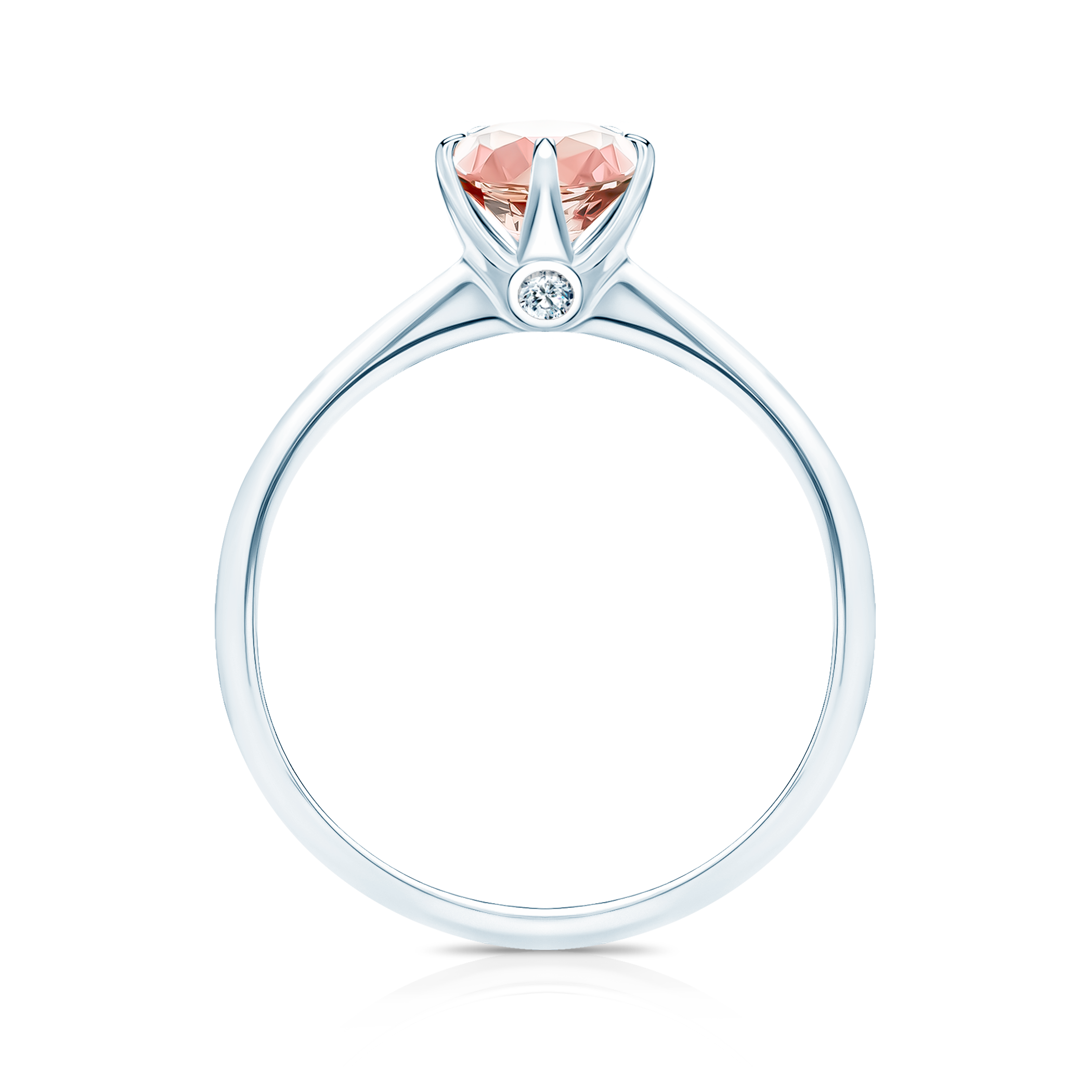 Pierścionek zaręczynowy The Journey: białe złoto, morganit - 3