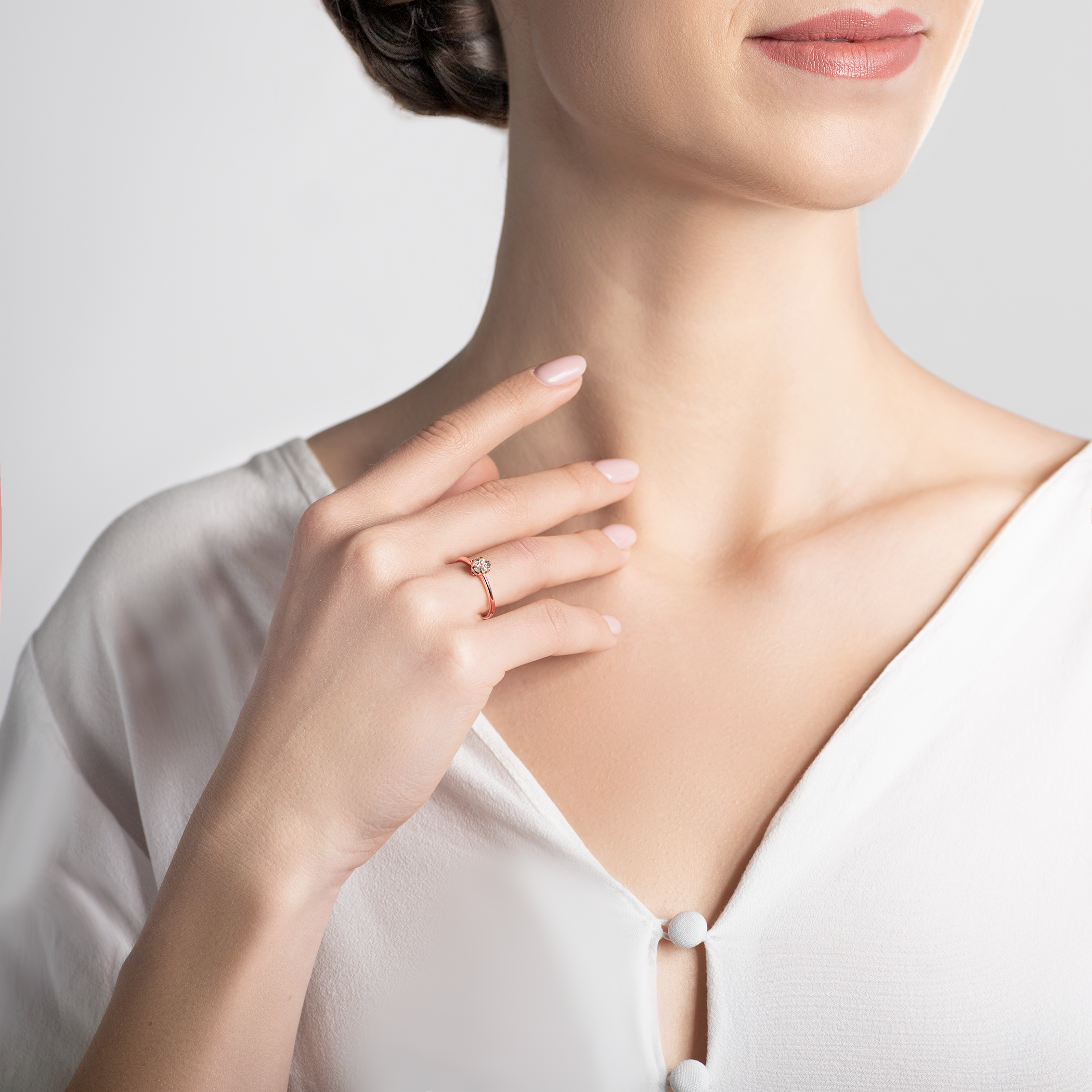 Verlobungsring The Journey: Roségold, Morganit