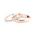 The Journey esküvői jegygyűrűk: rózsaarany, fehér zafír, félkörös, 2 mm és 3 mm