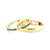 Snubní prsteny The Journey: žluté zlato, smaragdy, půlkulaté, 2 mm + 3 mm
