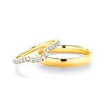 Obrączki This is Love: złote, diamenty, półokrągłe, 2 mm i 3 mm