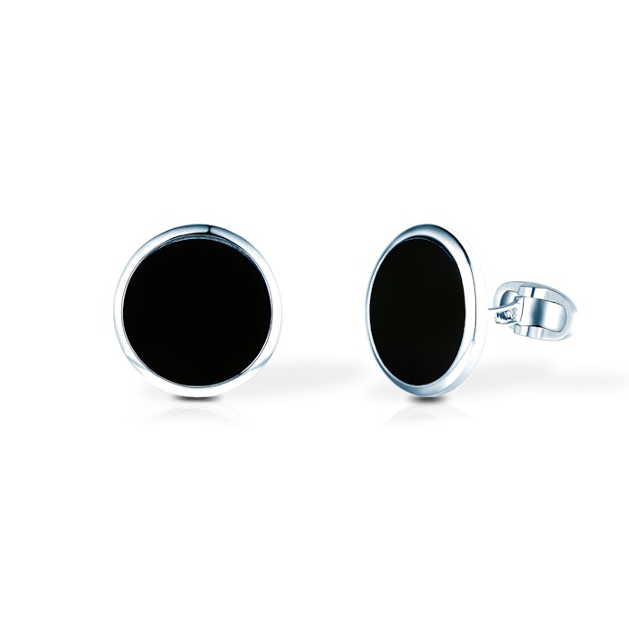 SAVICKI cufflinks: silver, black agate