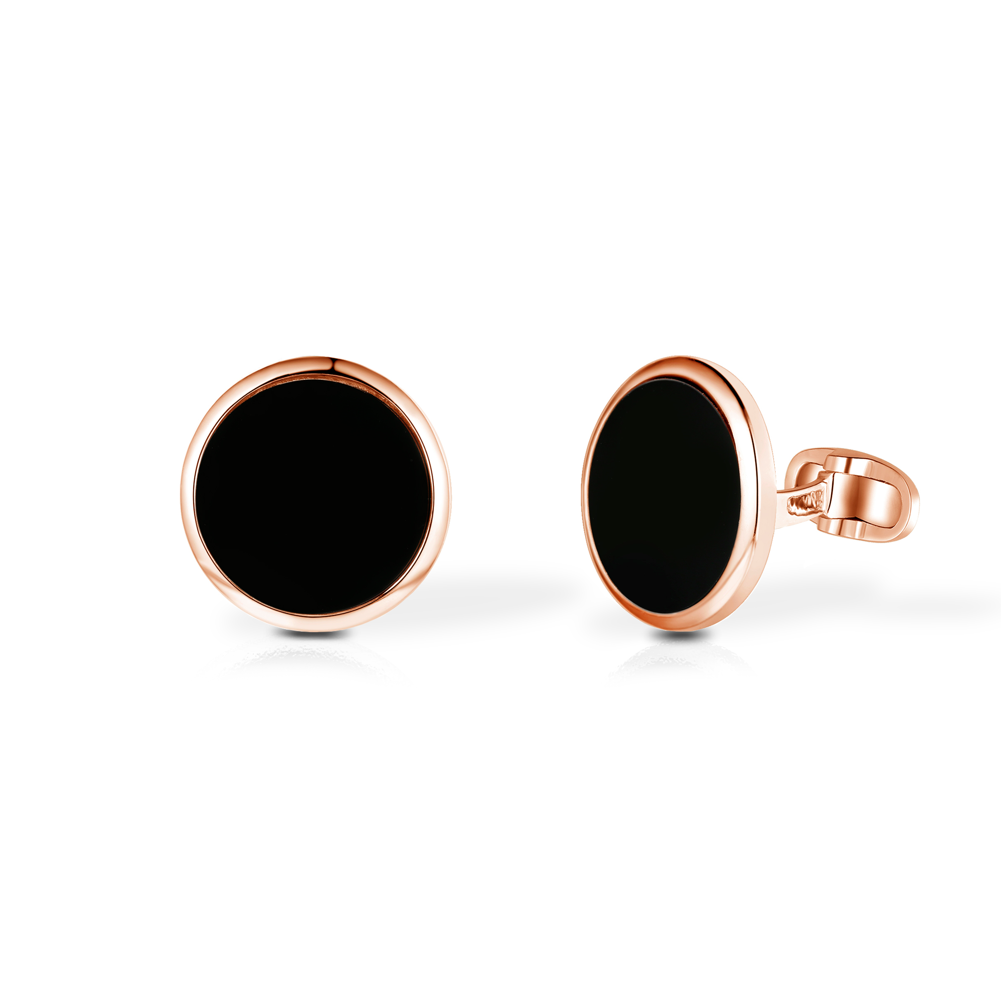 SAVICKI cufflinks: gold-plated silver, black agate