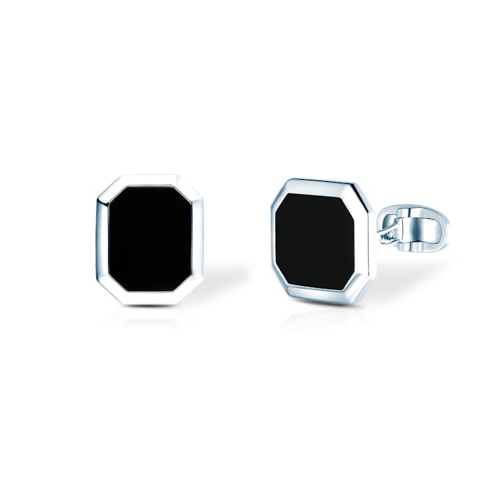 SAVICKI cufflinks: silver, black agate