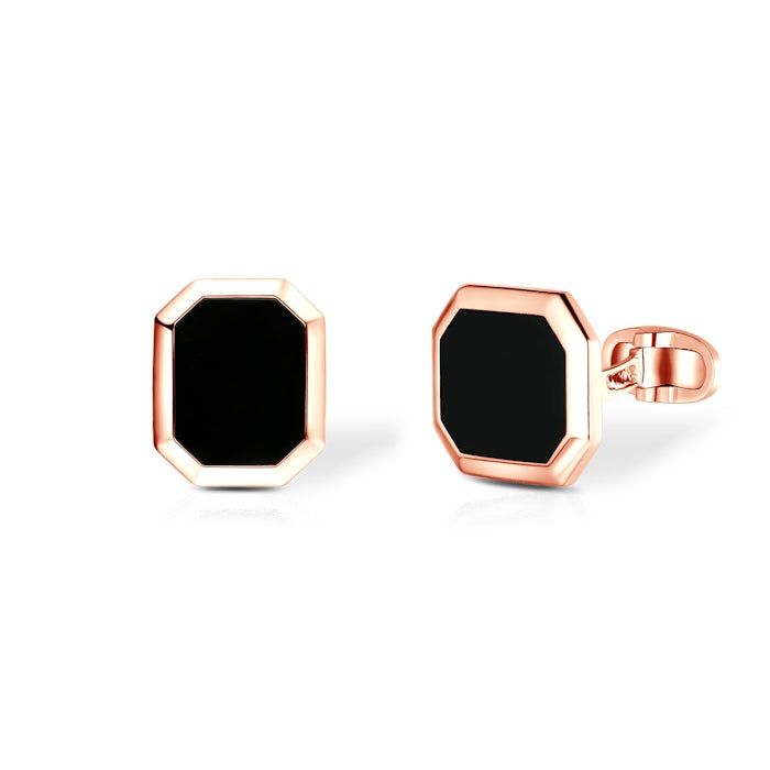 SAVICKI cufflinks: gold-plated silver, black agate