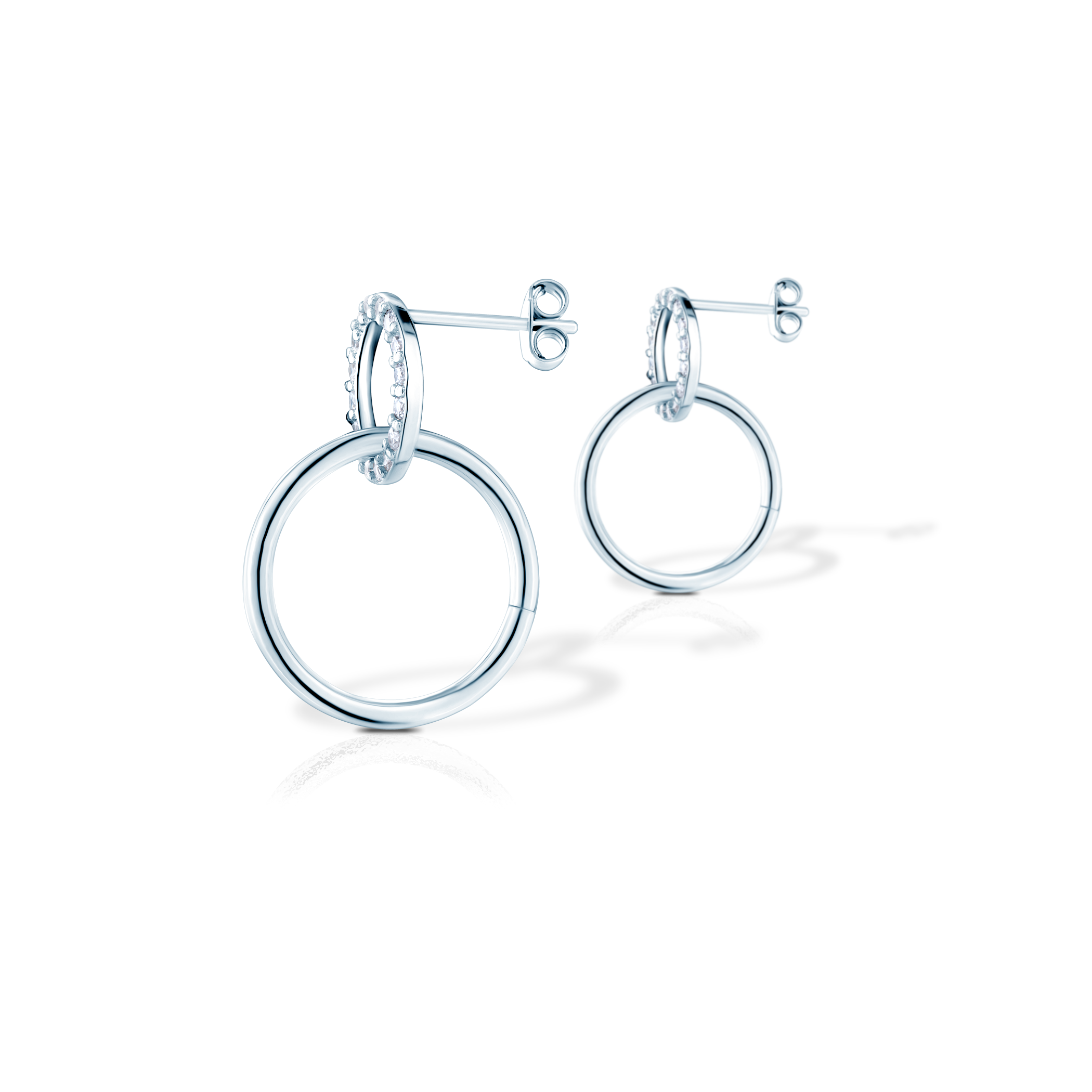 Kolczyki koła Savicki: srebrne, cyrkonie