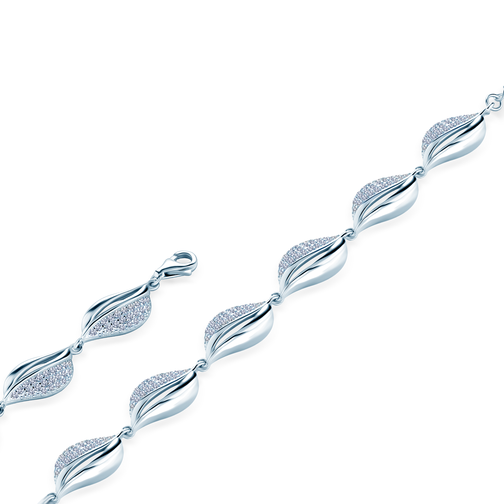 Bransoletka muszelki Savicki: srebrna, cyrkonie - 3