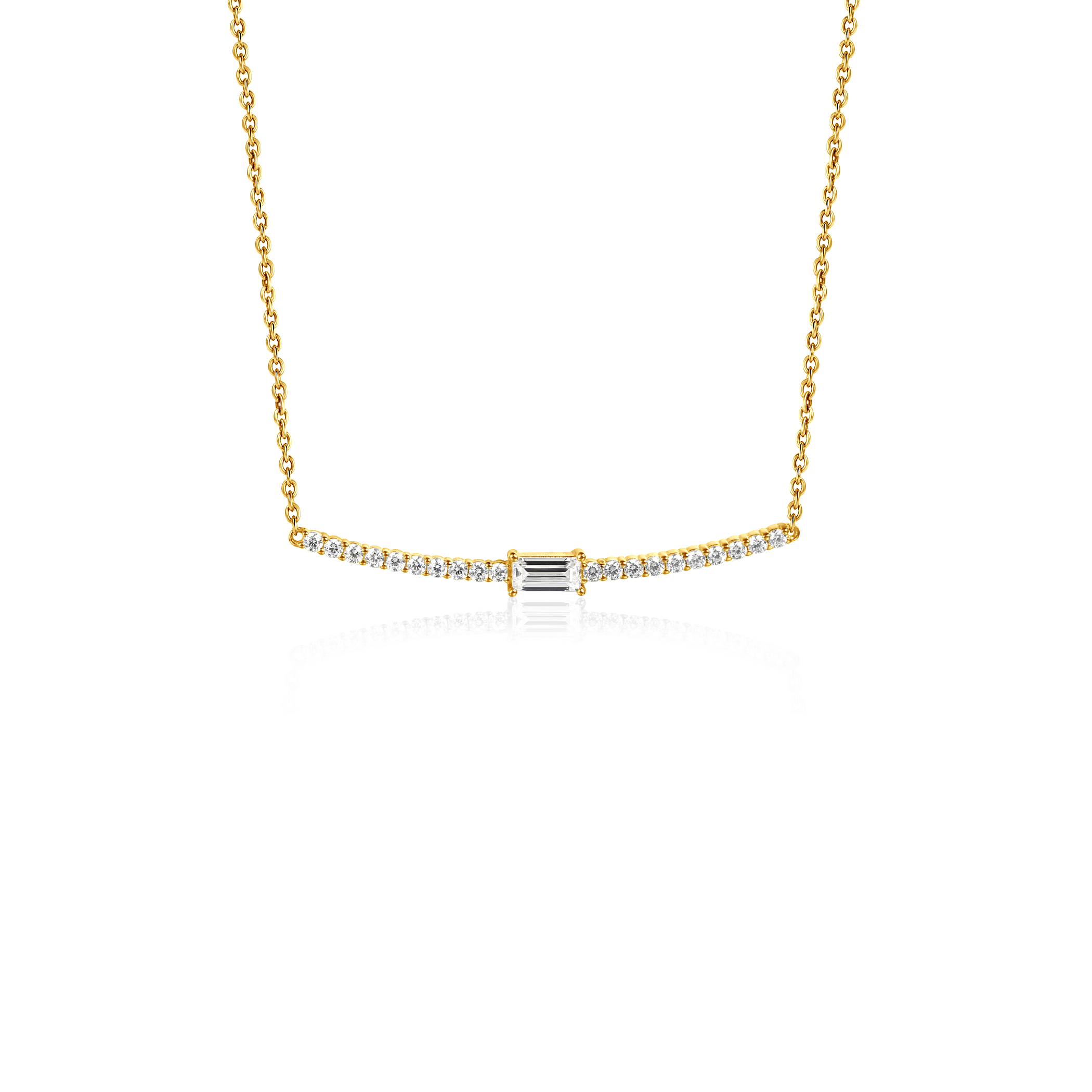 Naszyjnik celebrytka Savicki: srebrny pozłacany, cyrkonie