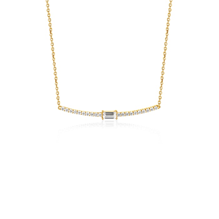 Naszyjnik celebrytka Savicki: srebrny pozłacany, cyrkonie