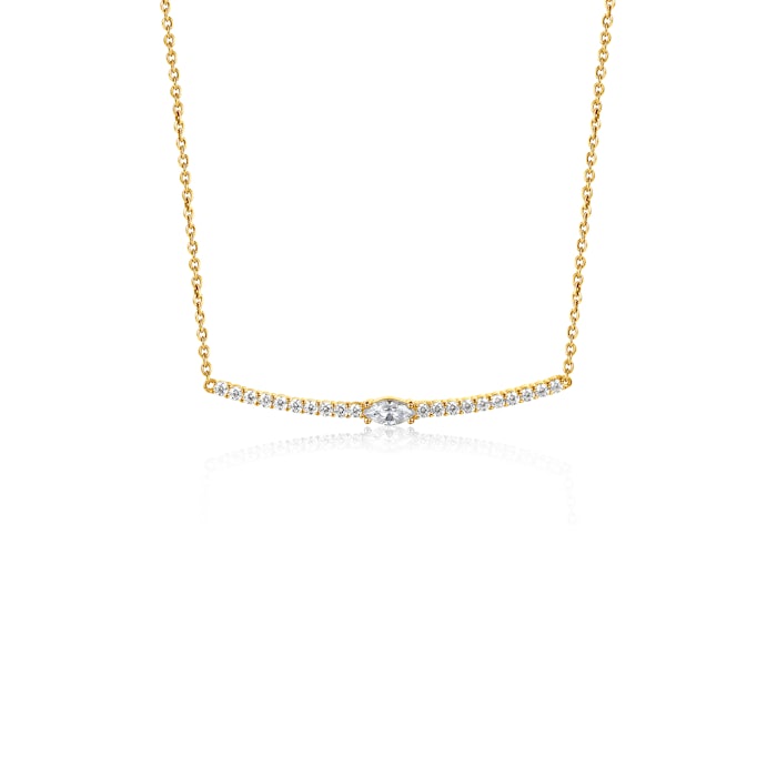 Naszyjnik celebrytka Savicki: srebrny pozłacany, cyrkonie