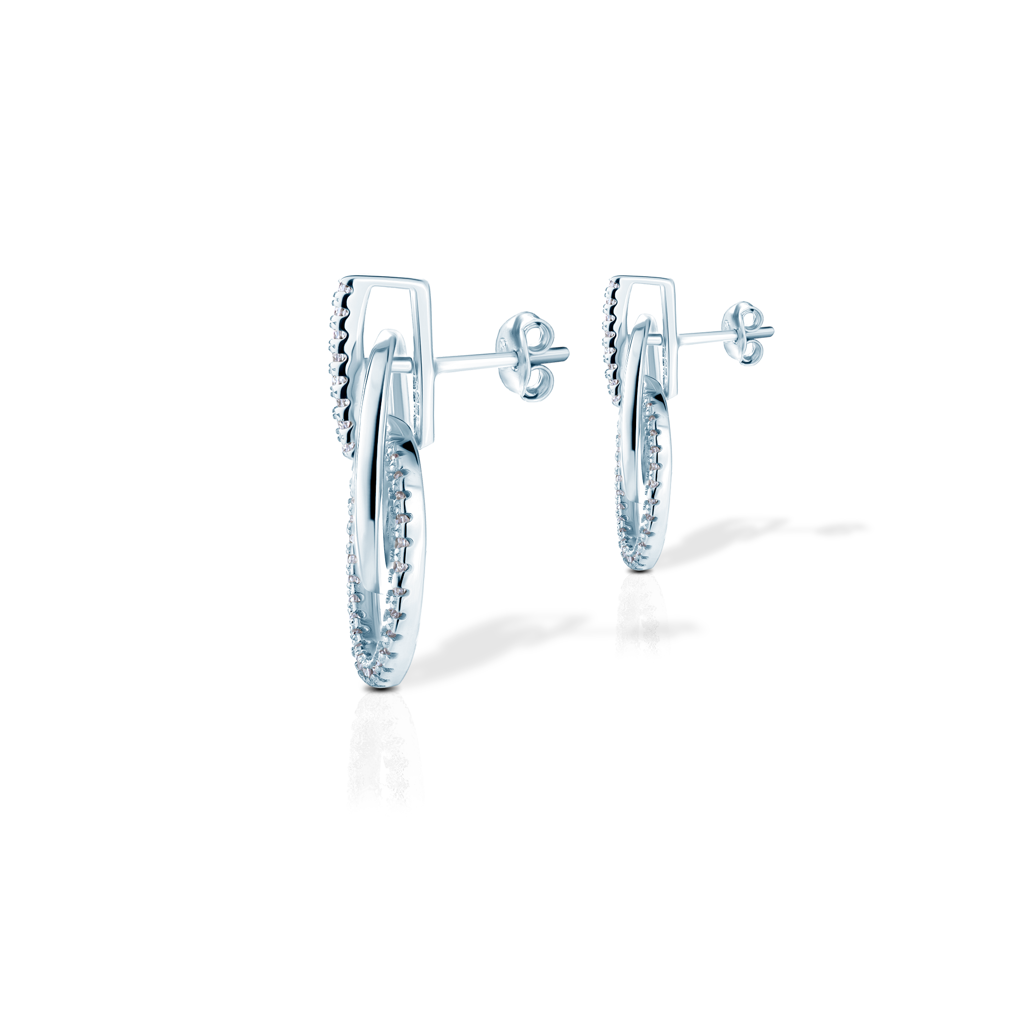 Kolczyki koła Savicki: srebrne, cyrkonie - 3