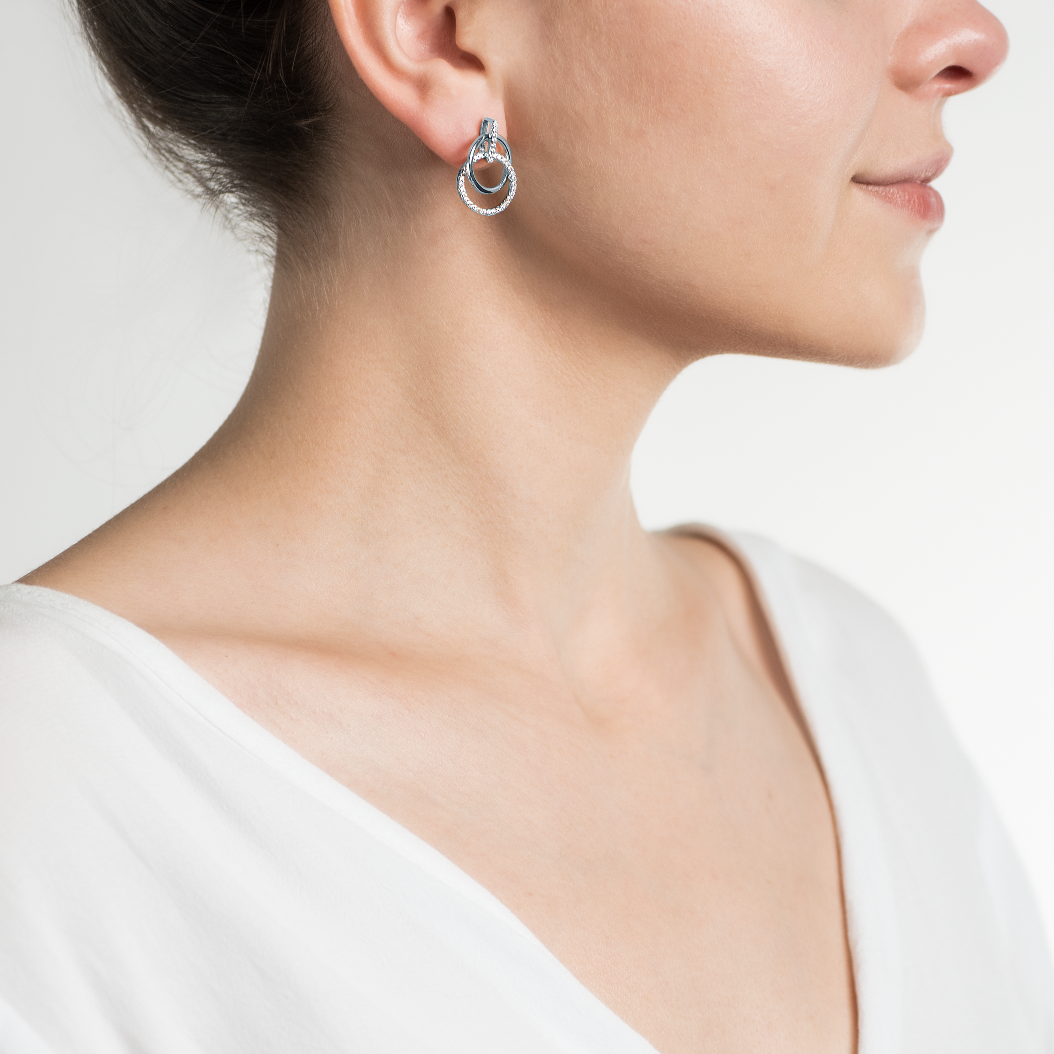 Kolczyki koła Savicki: srebrne, cyrkonie - 6