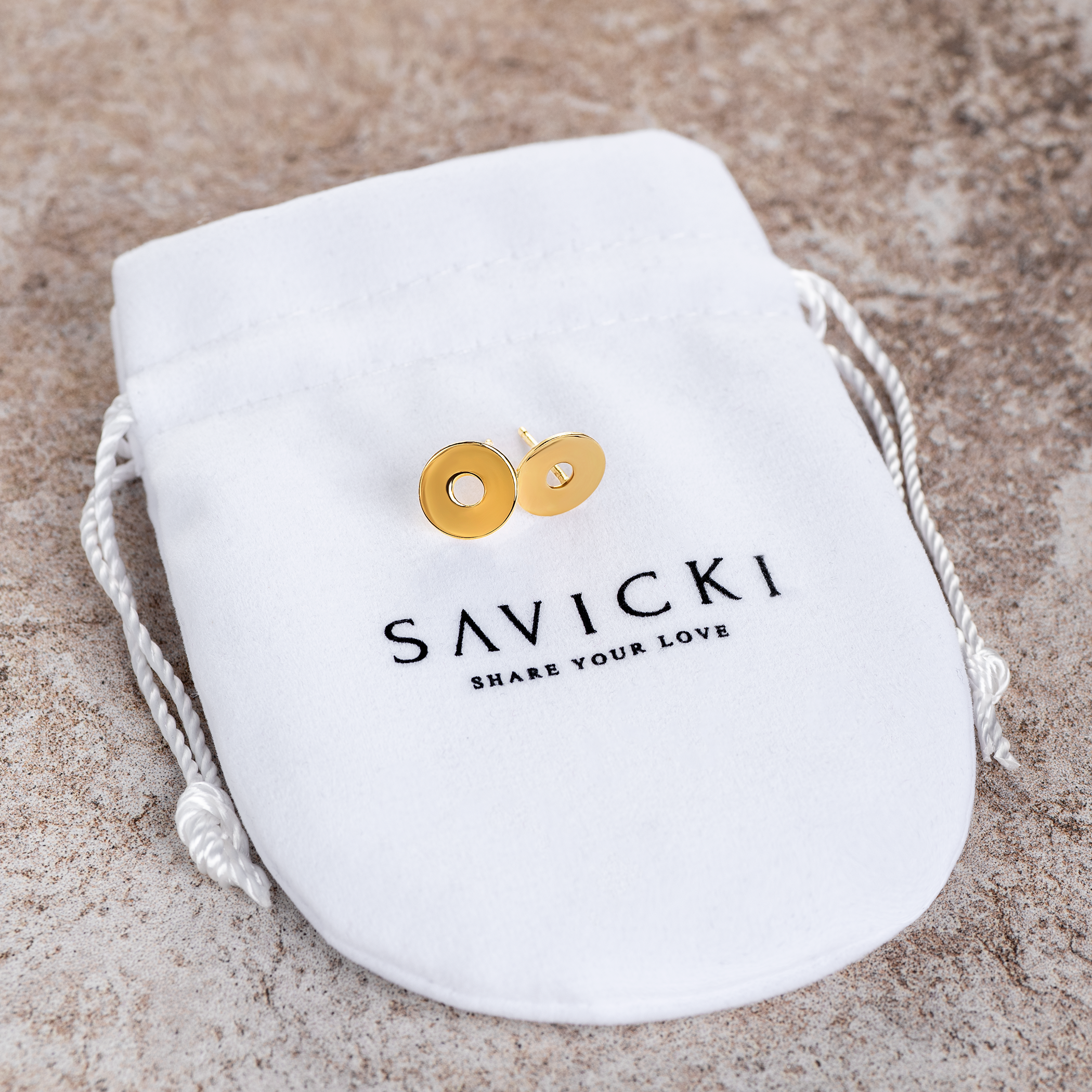 Kolczyki koła Savicki: srebrne pozłacane - 4