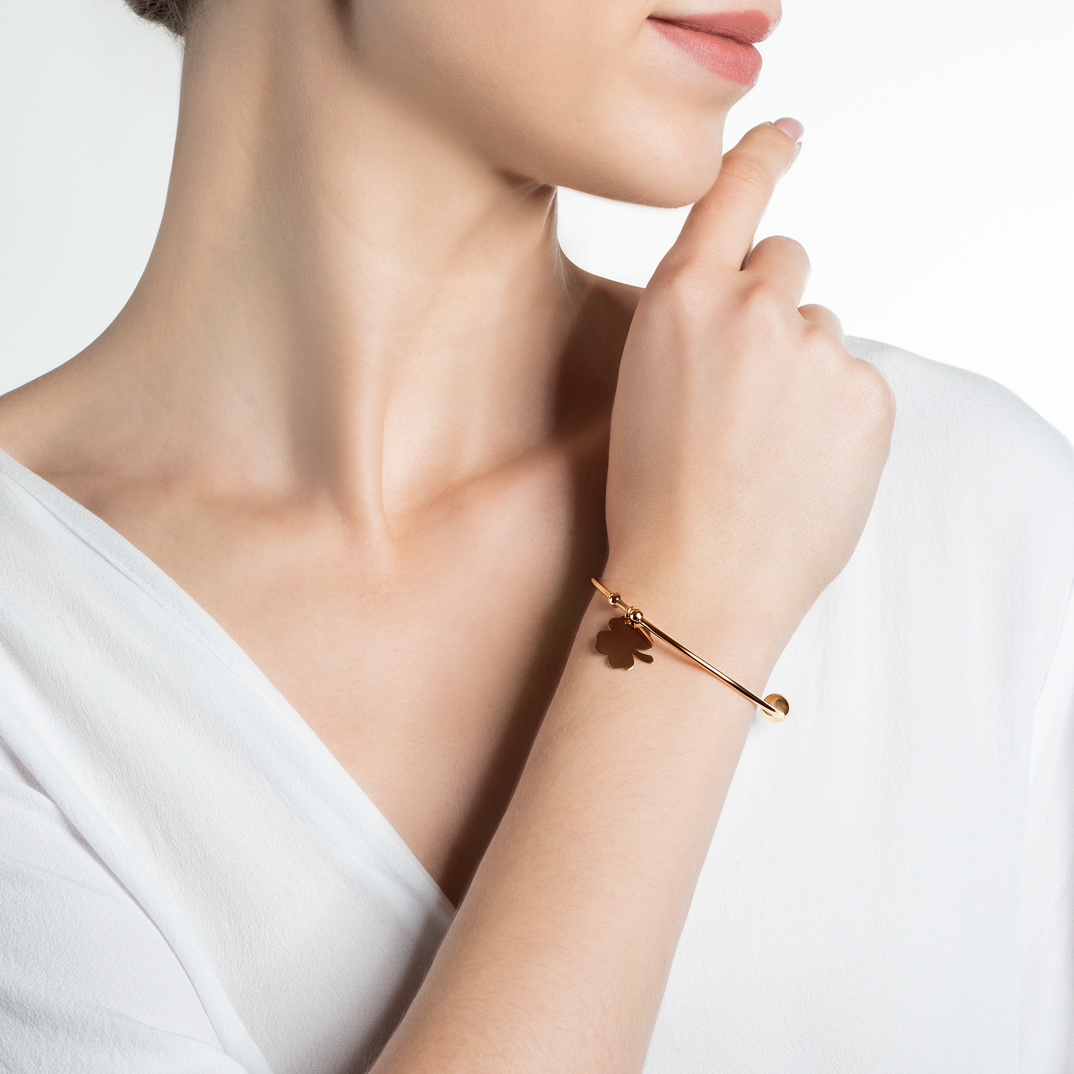 Armband Kleeblatt  Savicki: Silber Vergoldet - 5