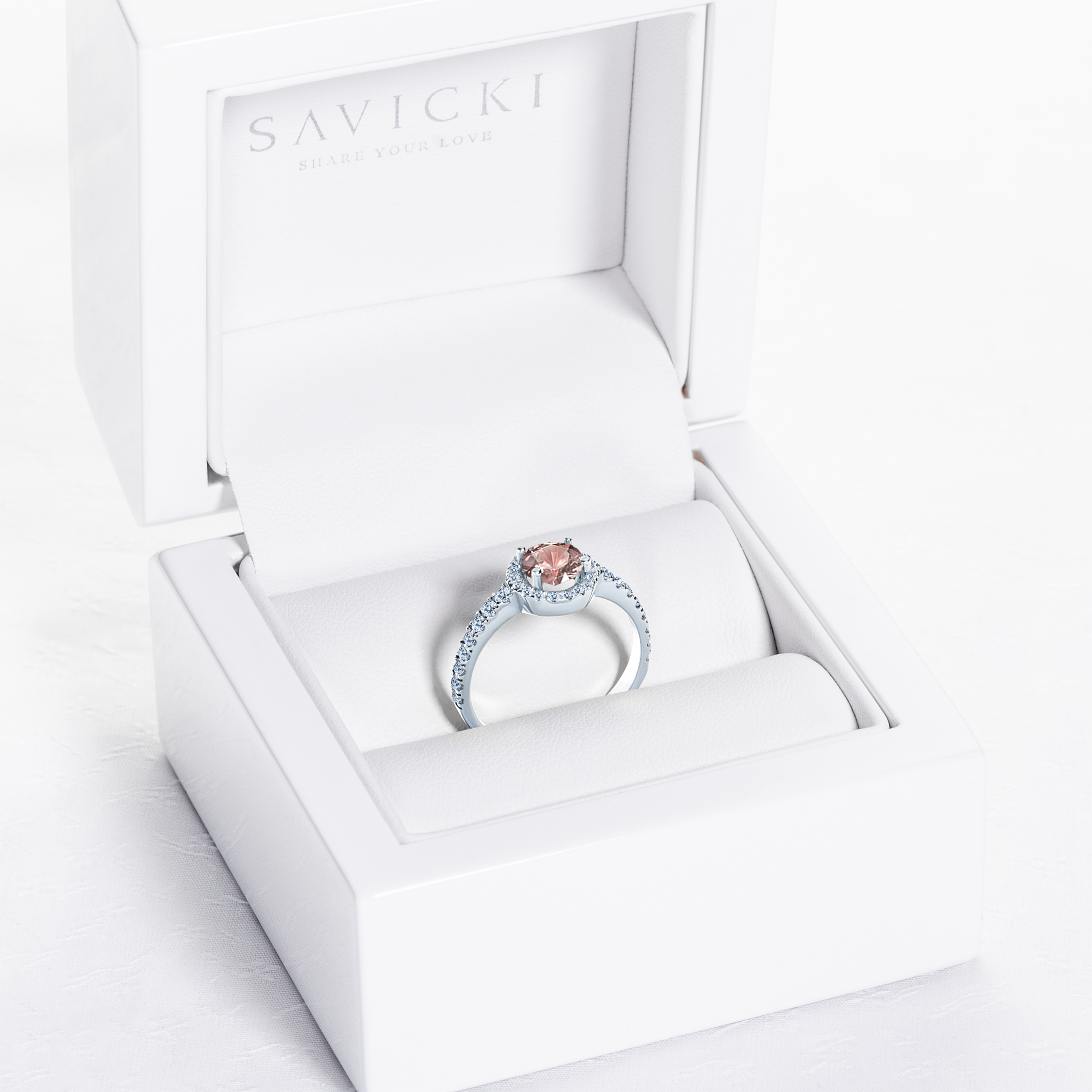 Pierścionek zaręczynowy This is Love: białe złoto, brązowy diament - 7