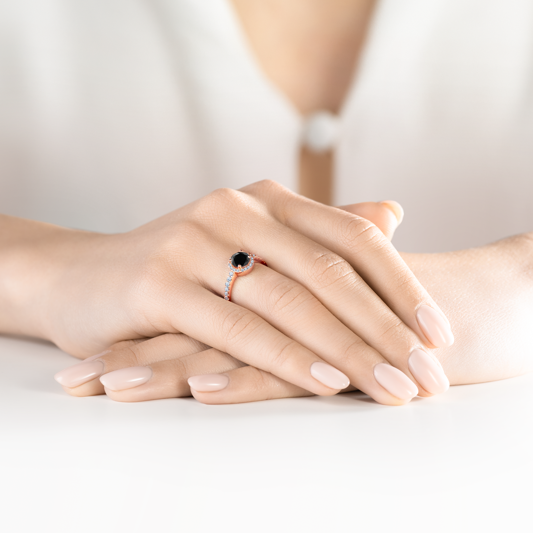 Verlobungsring This is Love: Roségold, Schwarz Diamant