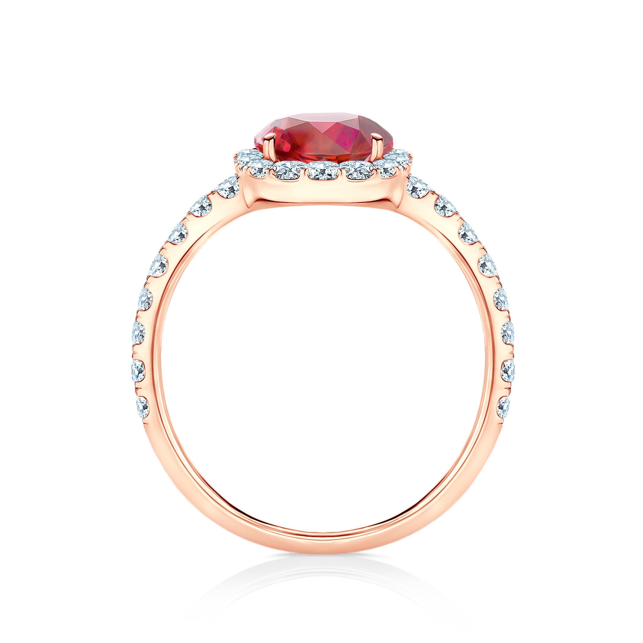 Pierścionek zaręczynowy This is Love: różowe złoto, rubin