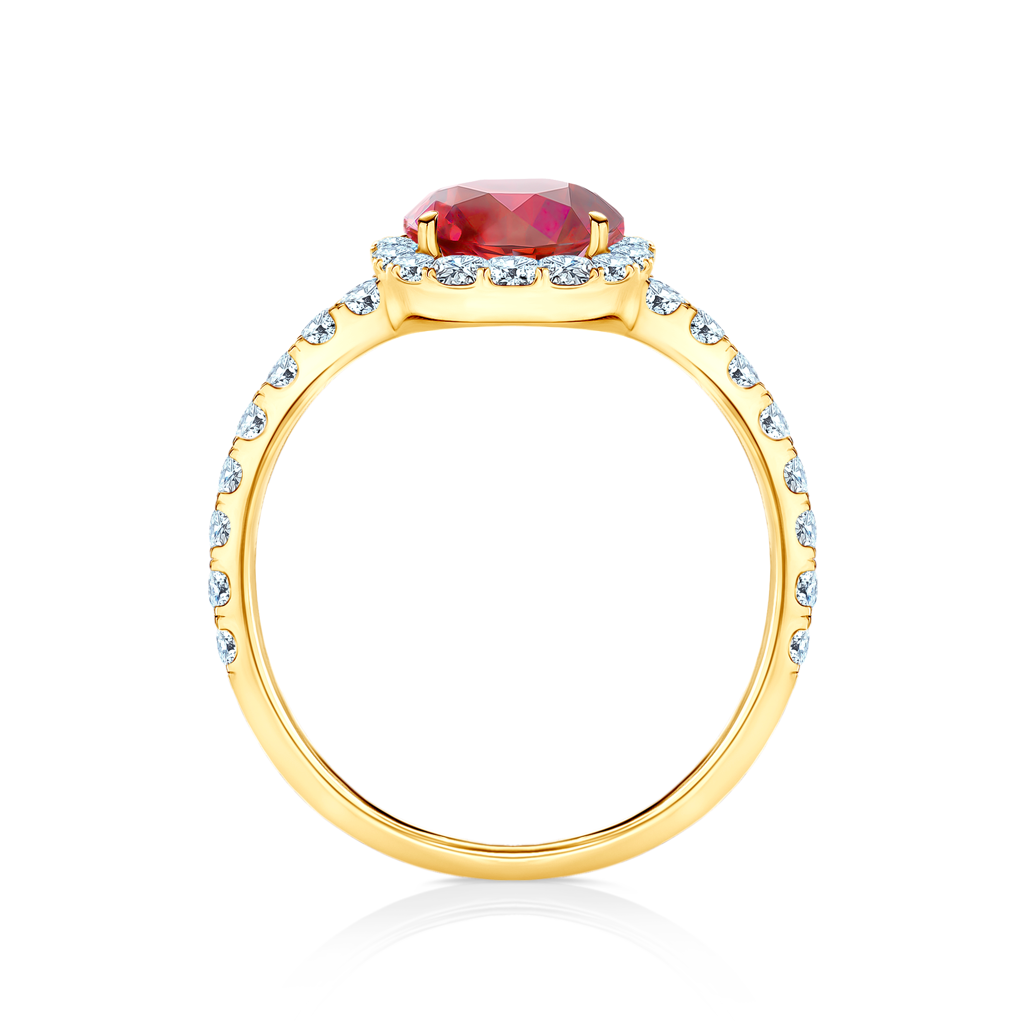 Pierścionek zaręczynowy This is Love: złoty, rubin