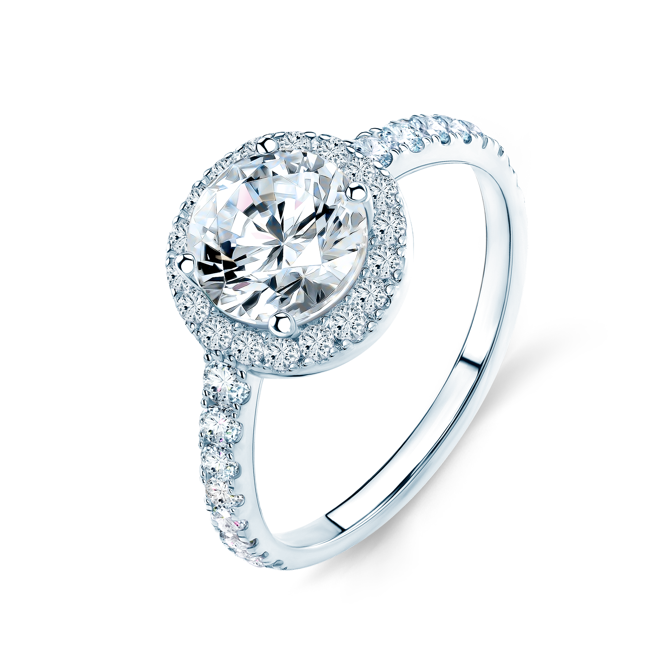 Pierścionek zaręczynowy This is Love: białe złoto, biały szafir - 4