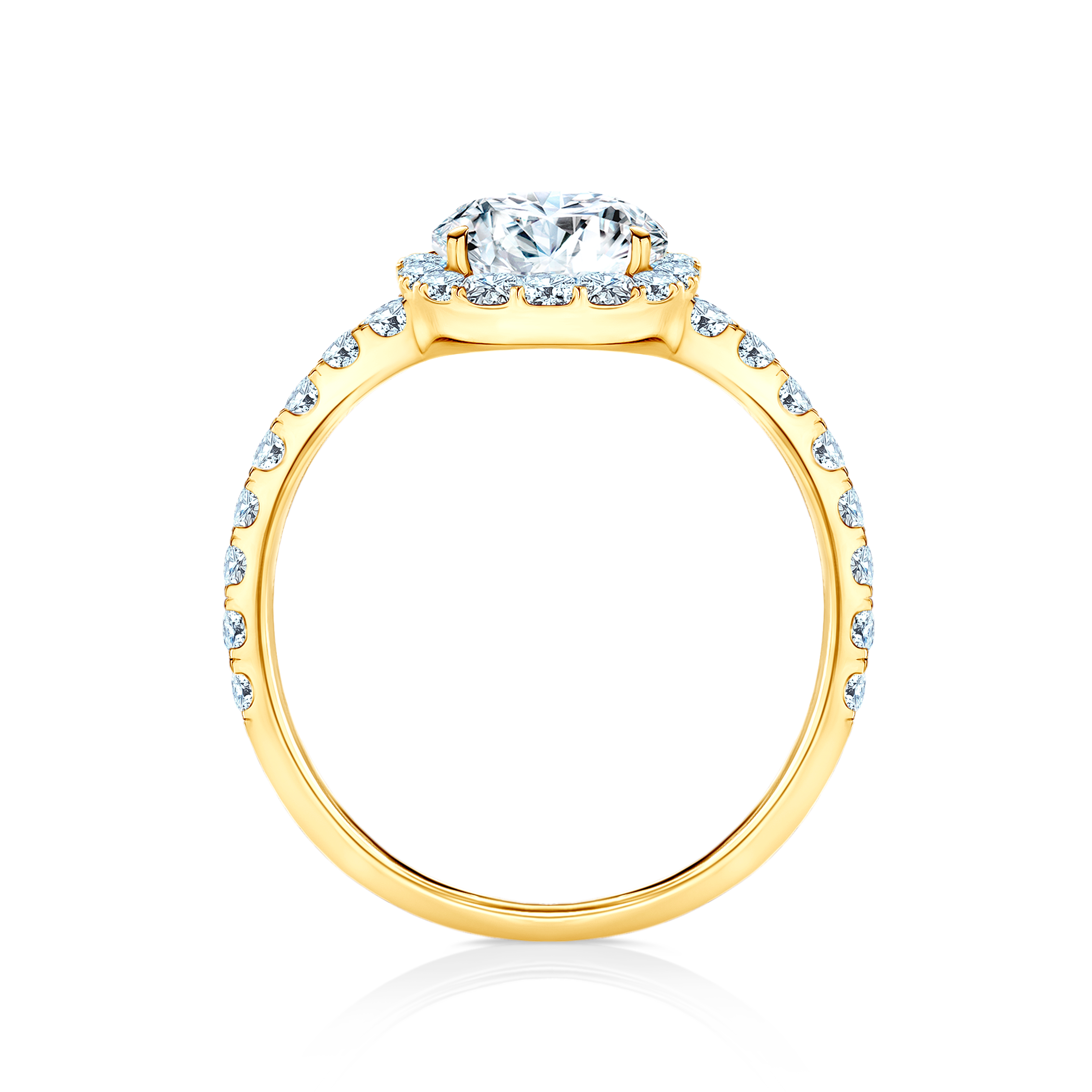 Pierścionek zaręczynowy This is Love: złoty, biały szafir