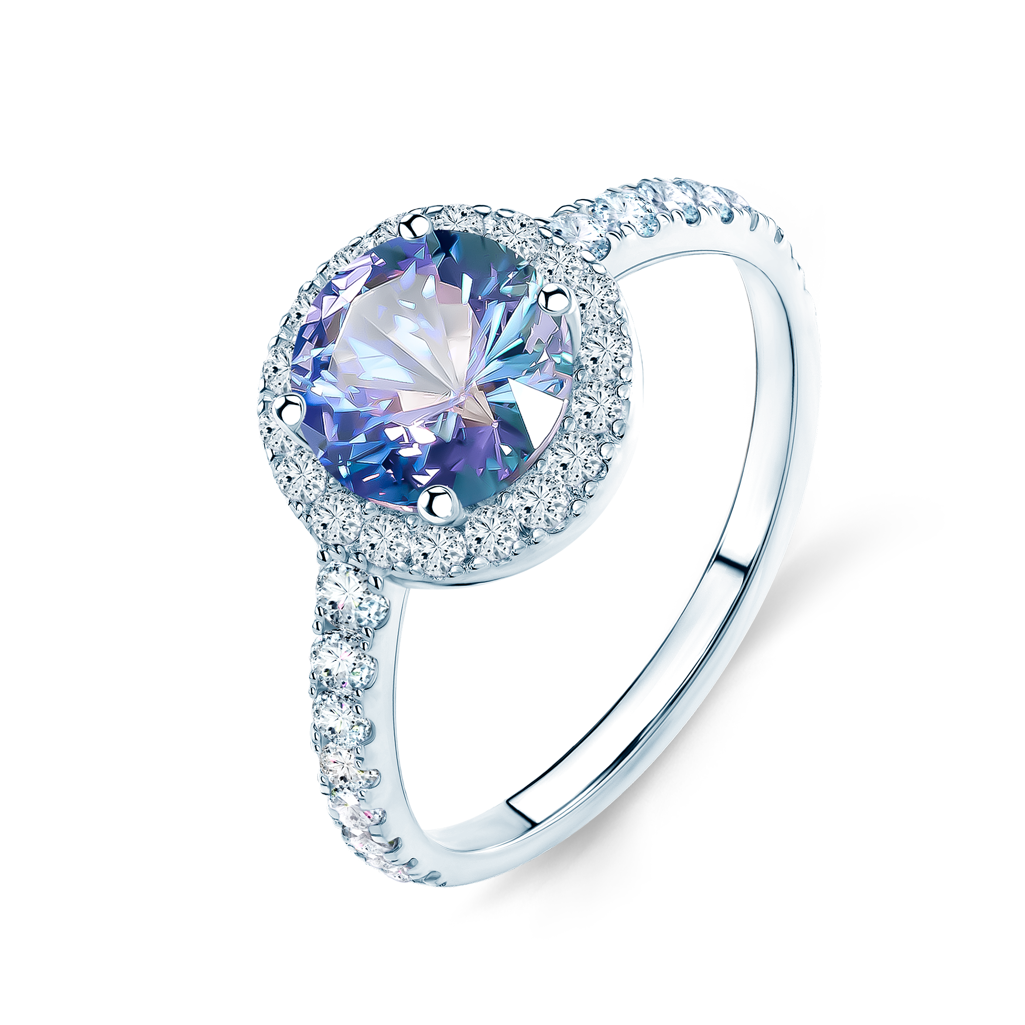 Pierścionek zaręczynowy This is Love: białe złoto, tanzanit - 4