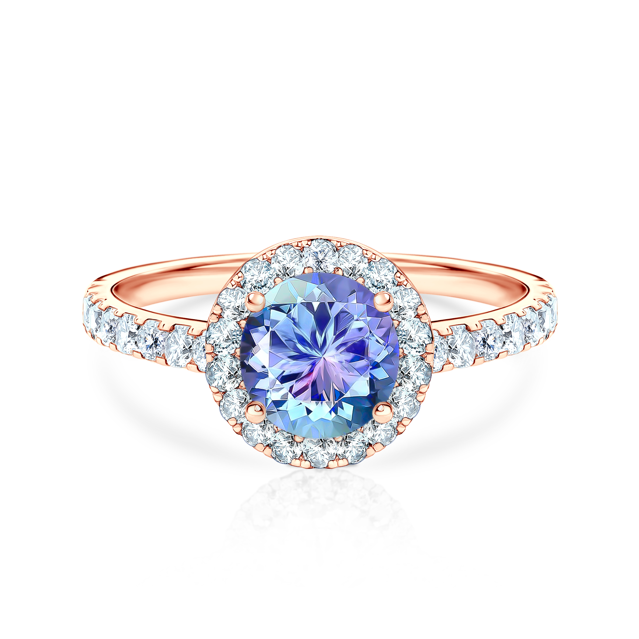 Pierścionek zaręczynowy This is Love: różowe złoto, tanzanit