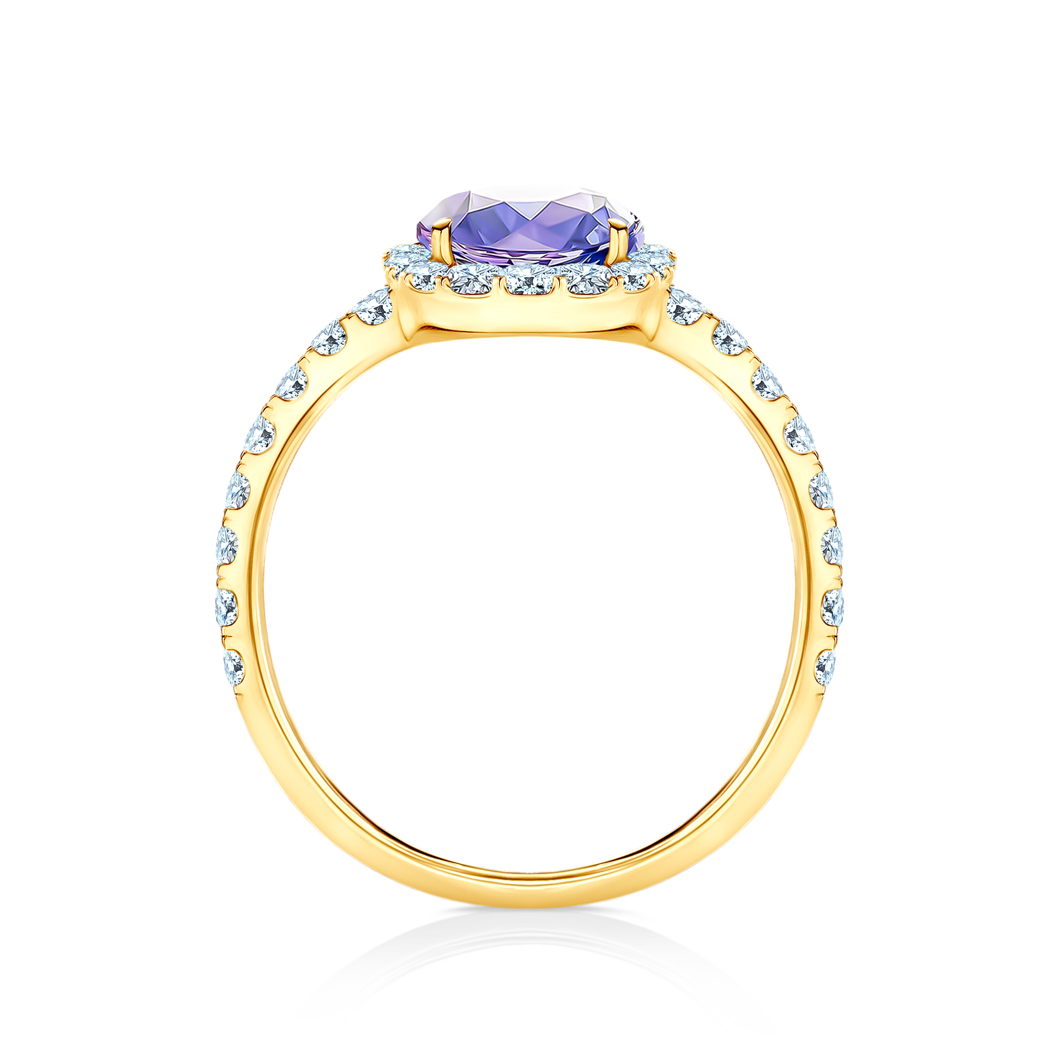 Pierścionek zaręczynowy This is Love: złoty, tanzanit