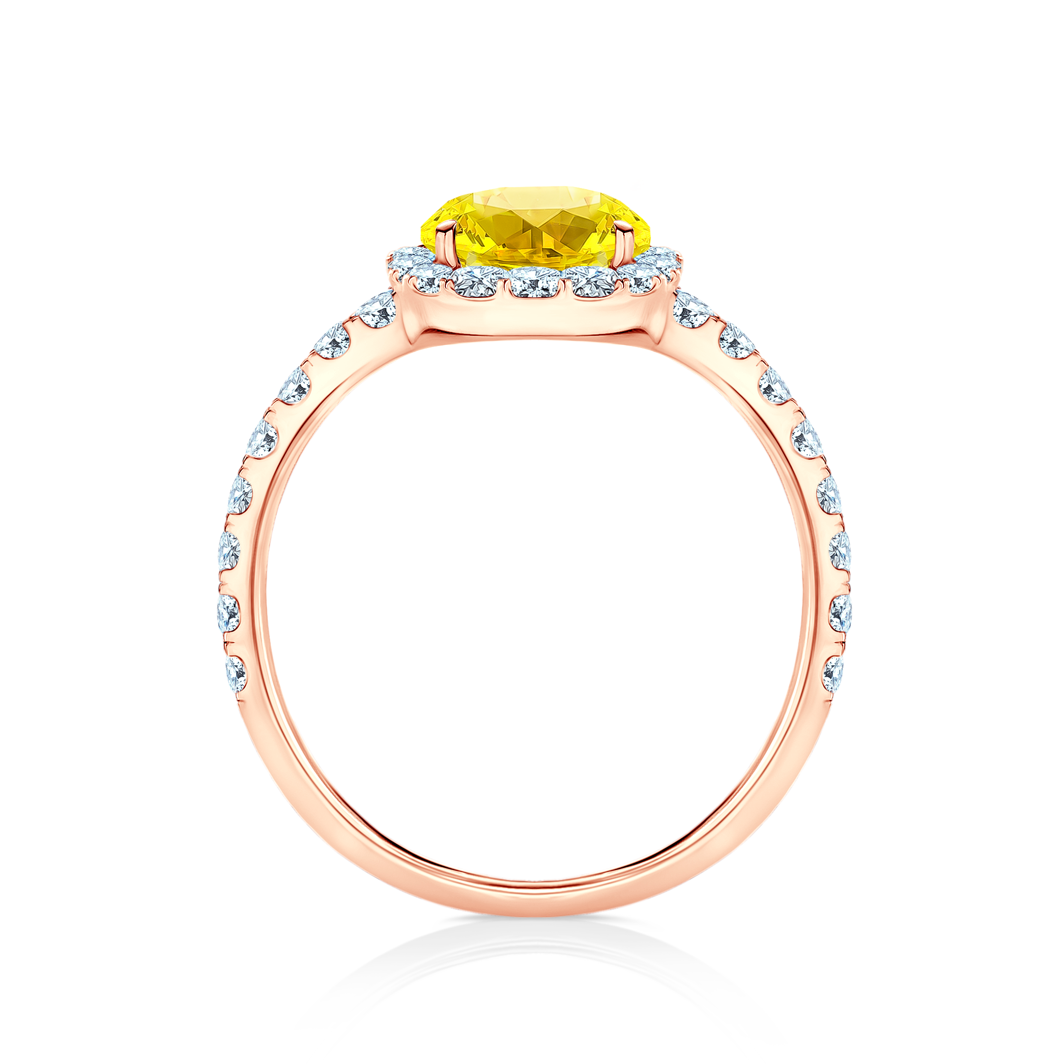 Pierścionek zaręczynowy This is Love: różowe złoto, żółty szafir