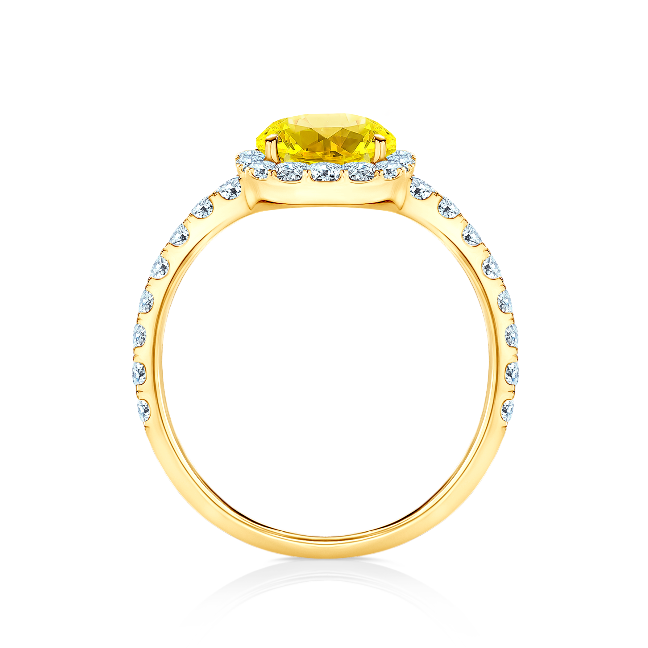 Pierścionek zaręczynowy This is Love: złoty, żółty szafir - 3