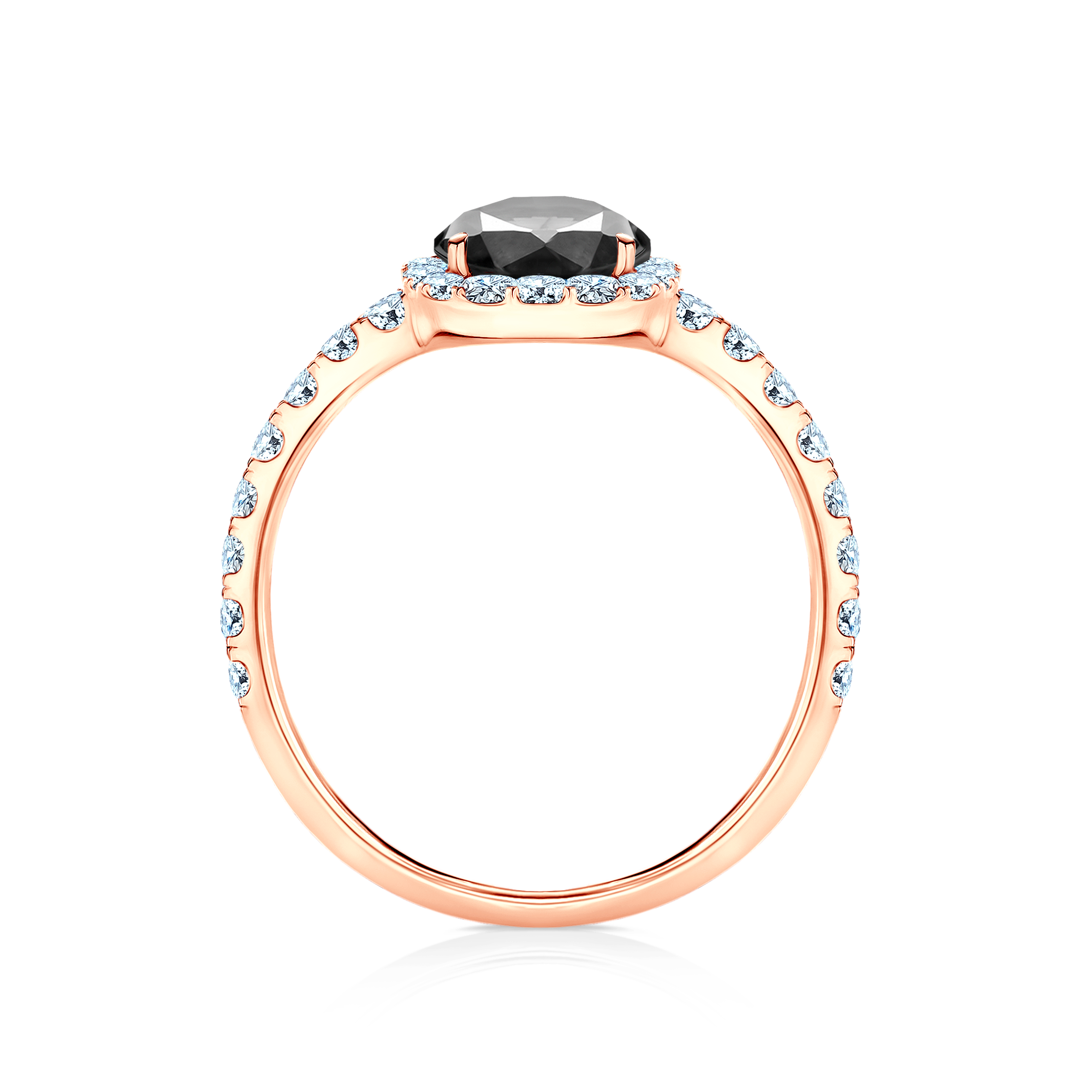 Verlobungsring This is Love: Roségold, Schwarz Diamant