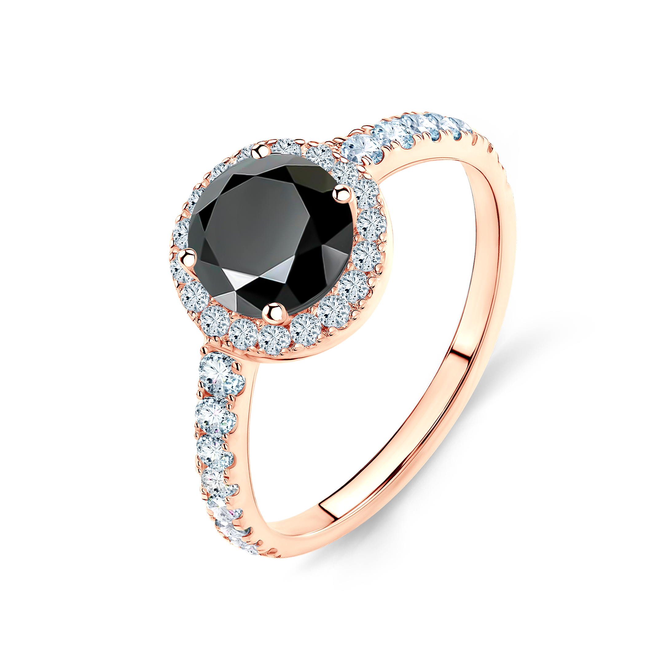 Verlobungsring This is Love: Roségold, Schwarz Diamant