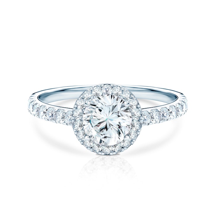 Pierścionek zaręczynowy This is Love: białe złoto, biały szafir