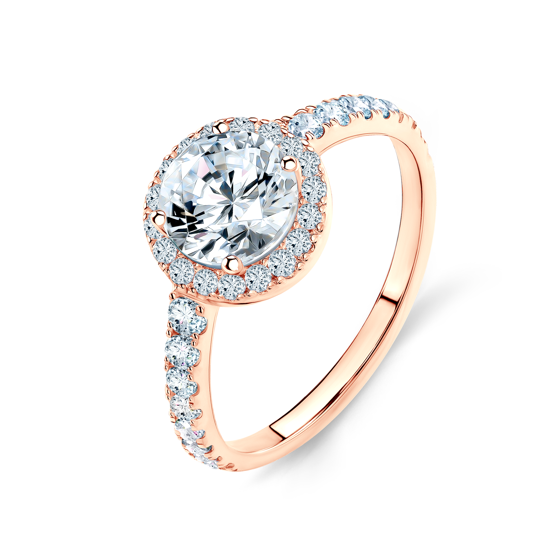 Verlobungsring This is Love: Roségold, Weißer Saphir - 4