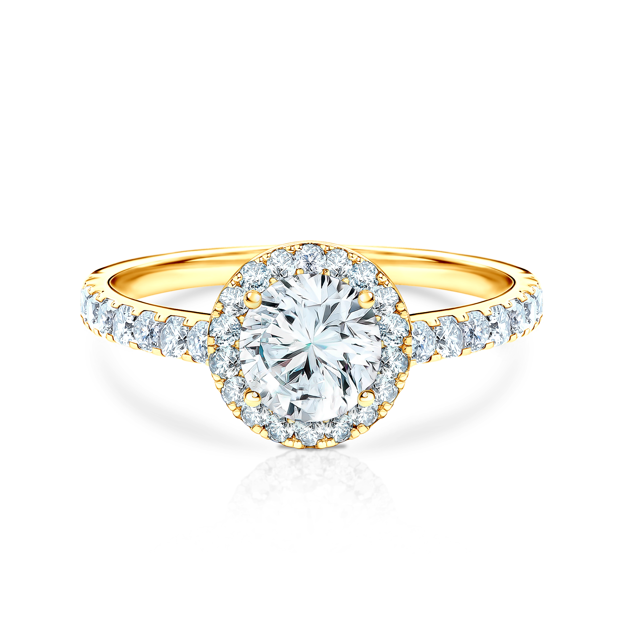 Pierścionek zaręczynowy This is Love: złoty, biały szafir