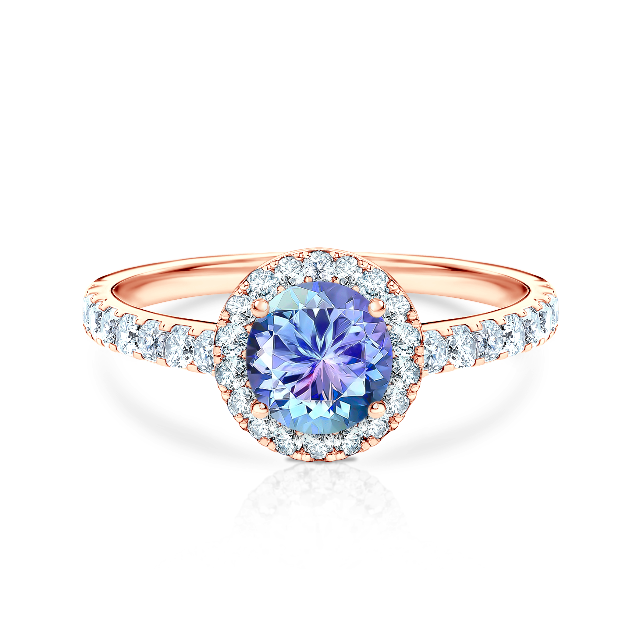 Pierścionek zaręczynowy This is Love: różowe złoto, tanzanit