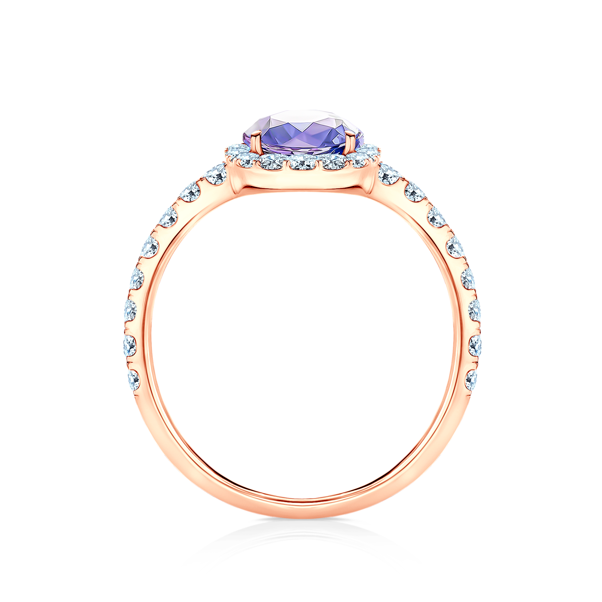 Pierścionek zaręczynowy This is Love: różowe złoto, tanzanit