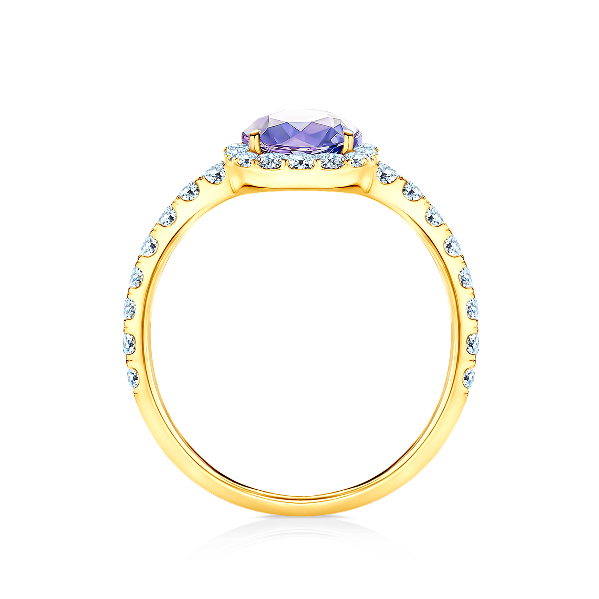 Pierścionek zaręczynowy This is Love: złoty, tanzanit - 3