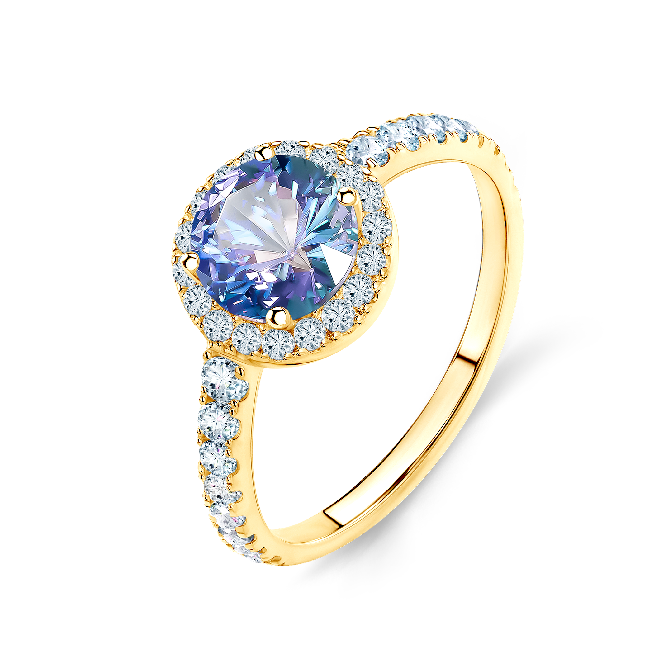 Pierścionek zaręczynowy This is Love: złoty, tanzanit - 4