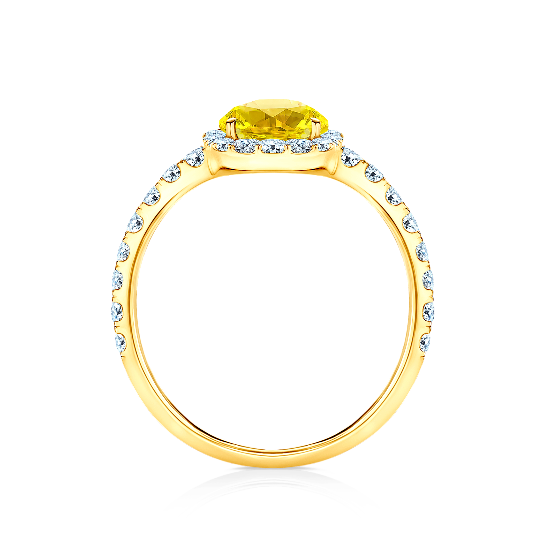 Pierścionek zaręczynowy This is Love: złoty, żółty szafir - 3