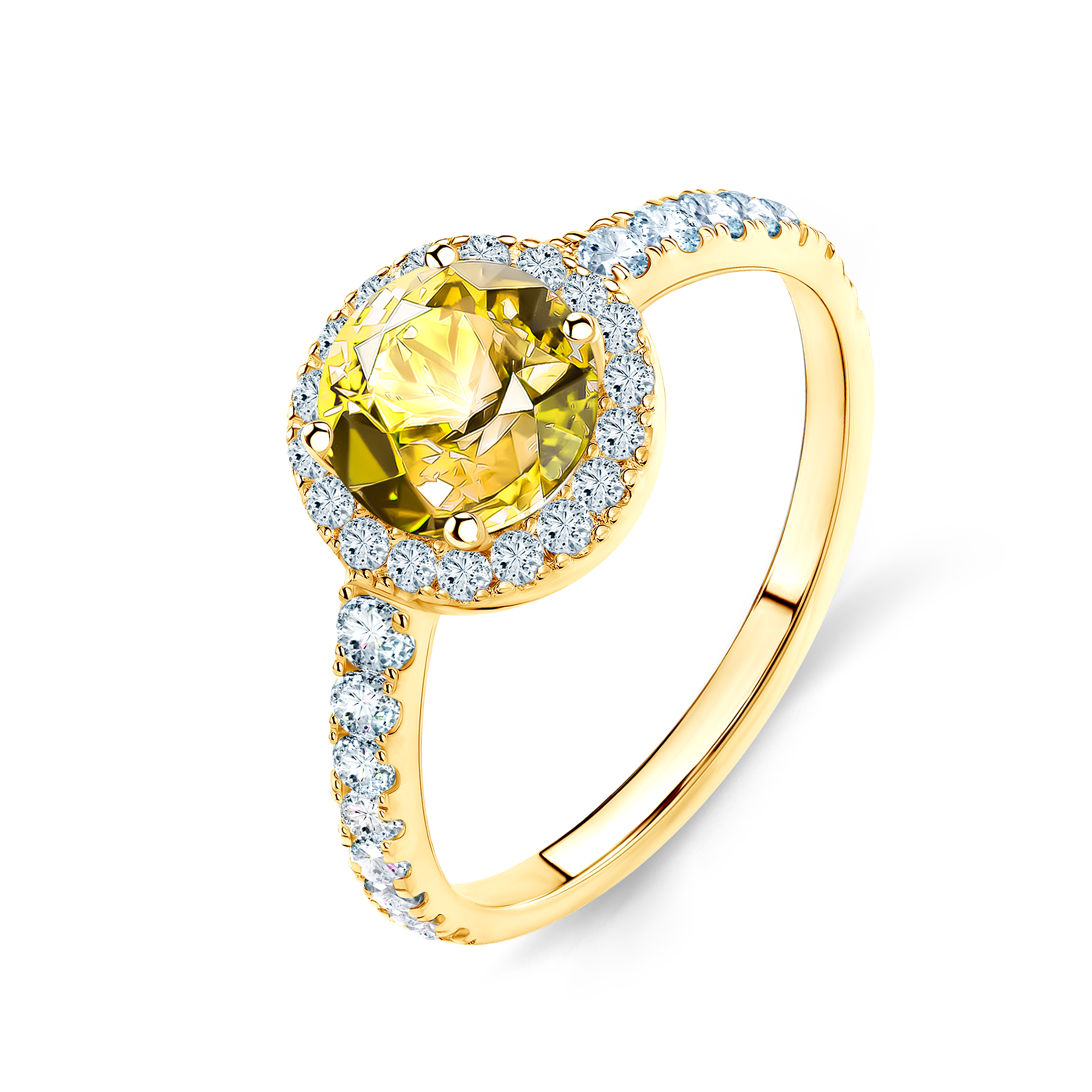 Pierścionek zaręczynowy This is Love: złoty, żółty szafir - 4